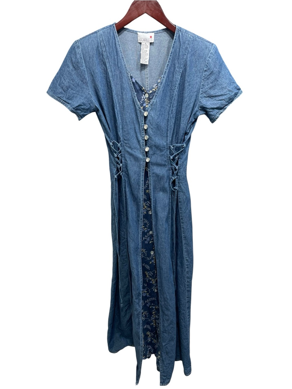 Vintage 90's Scarlett Layered Denim Market Dress